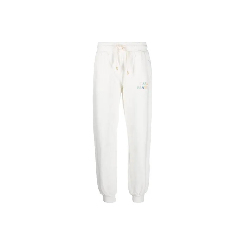 CASABLANCA Stacked Logo Embroidered Sweatpants 'White'-0