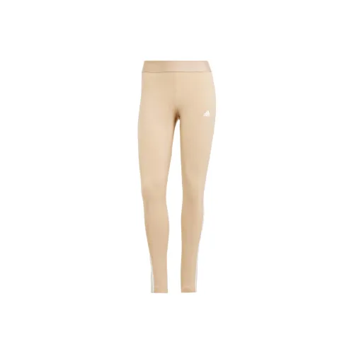 Adidas ESSENTIALS 3 Stripes Leggings Women's Beige Yellow