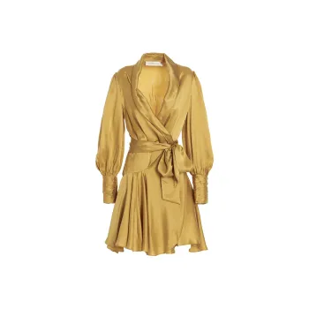 Zimmermann Silk Wrap Mini Dress