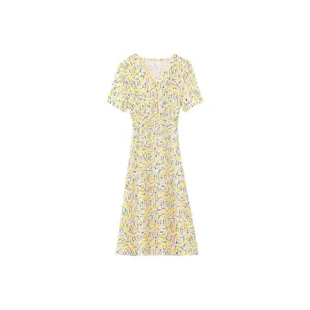 ETSE Short Sleeved Dress Women's Light Yellow