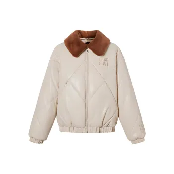 LA CRAWFISH Puffer Jacket Women's Light Apricot