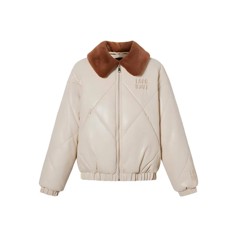 LA CRAWFISH Puffer Jacket Women's Light Apricot-0