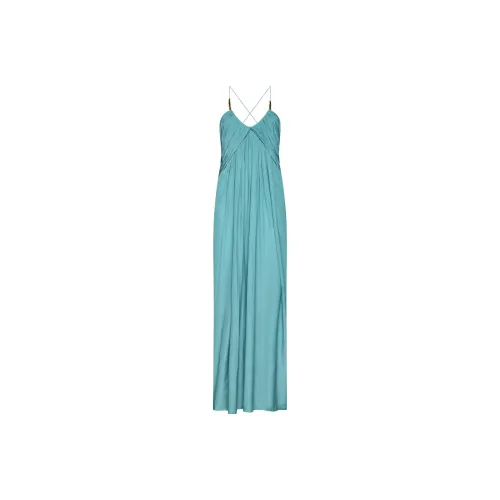 Lanvin Criss Cross Strapped Pleated Maxi Dress