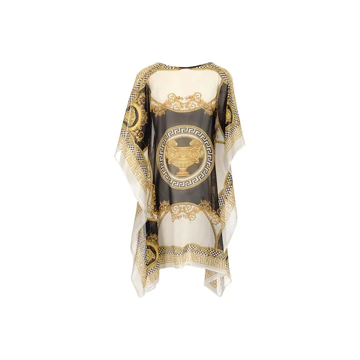 FANSIZHE VERSACE SS22 Short Sleeved Dress Women's Yellow-0