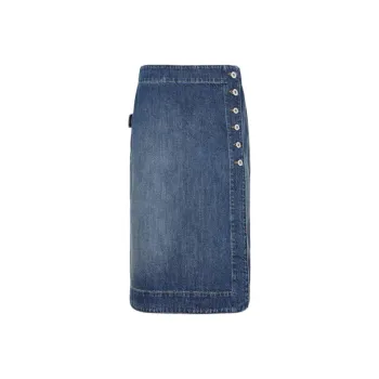 Bottega Veneta Denim Long Skirts Women's Blue