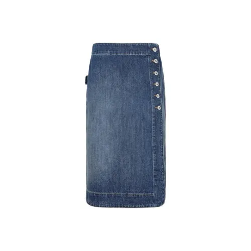 Bottega Veneta Denim Long Skirts Women's Blue