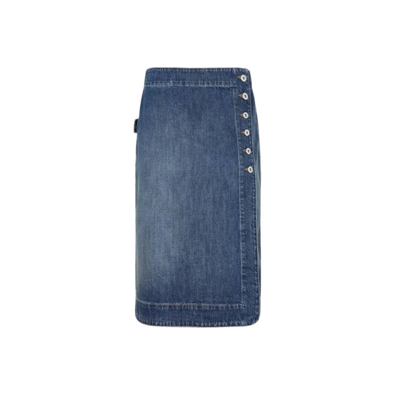 Bottega Veneta Denim Long Skirts Women's Blue-0