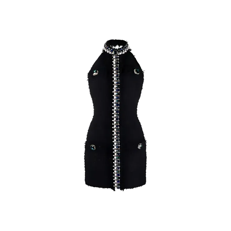 BALMAIN Sleeveless Dresses Women's Black-0
