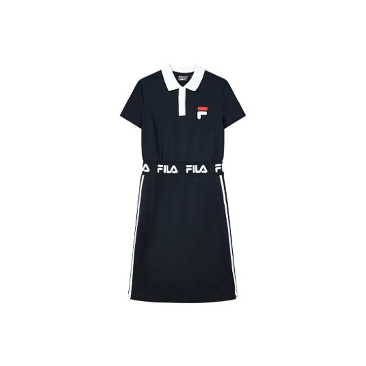 FILA Short Sleeved Dress Women's Legend Blue-0