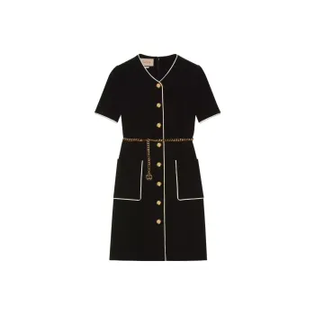 GUCCI Buttoned Short sleeve Midi Dress