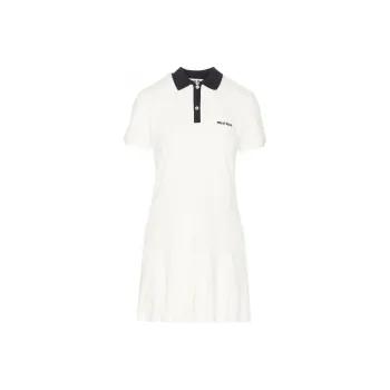 MIU MIU Logo Embroidered Short Sleeved Mini Polo Dress