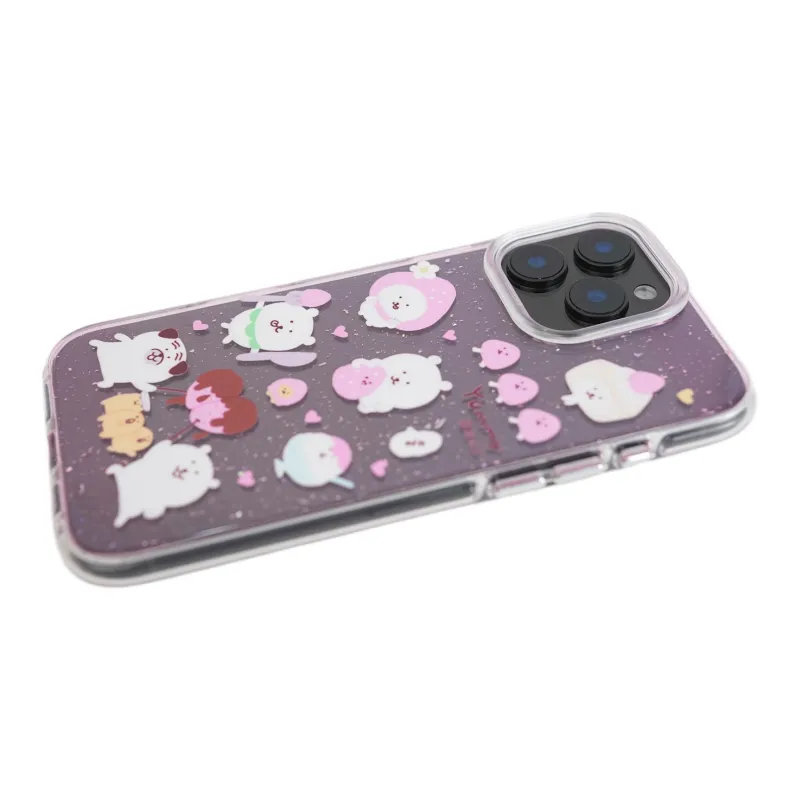 Wei Xin Acrylic Material Shimmer Strawberry Bear Phone Cases Compatible With IPhone 16/15 Pro Max/Apple 13/14 Pro/Max-3