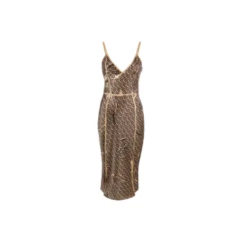 Burberry Monogram Print Slip Midi Dress 'Honey'