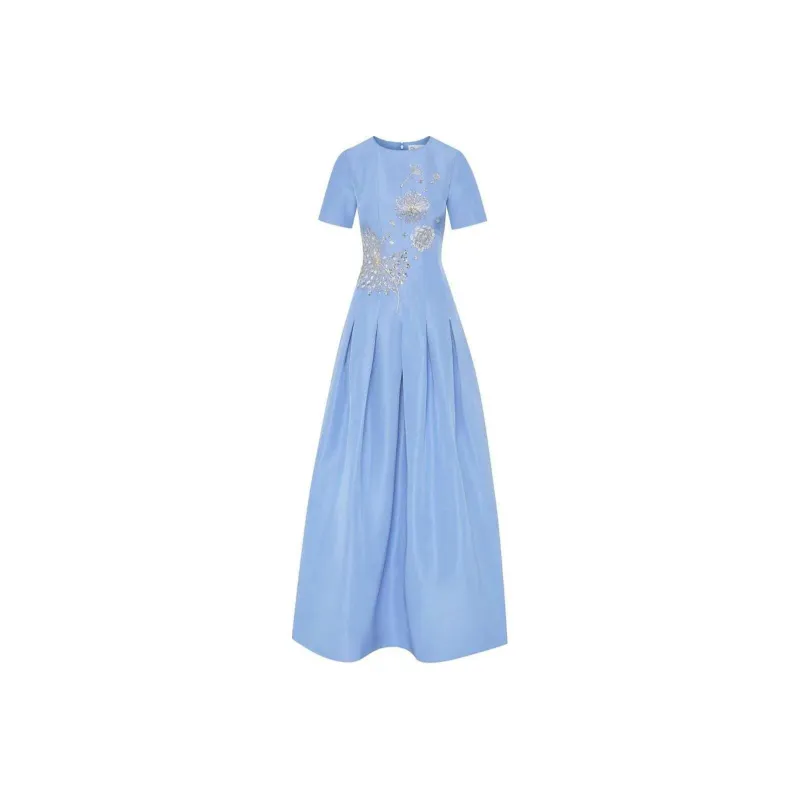 Oscar De La Renta Dandelion Crystal-embroidered Faille Gown-0