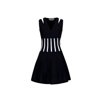 Alexander McQueen V-Neck Cut-Out Detailed Mini Dress