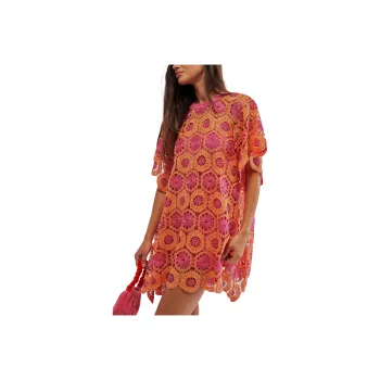 FREE PEOPLE Audrey T-Shirt Dress Short-Sleeved Dresses Women's Birds Of Paradise Combo/Heavenly Bird Combo