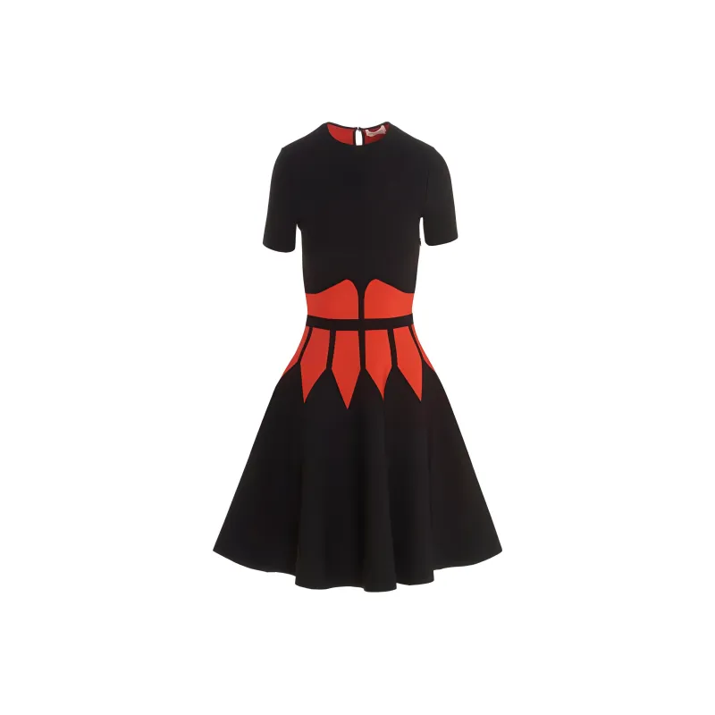 Alexander McQueen Short Sleeved Dress Women's Black-0