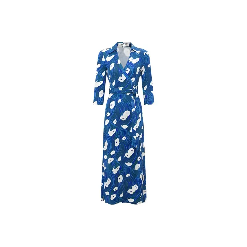 DVF Diane Von Furstenberg FW23 Long-Sleeved Dresses Women's Blue-0