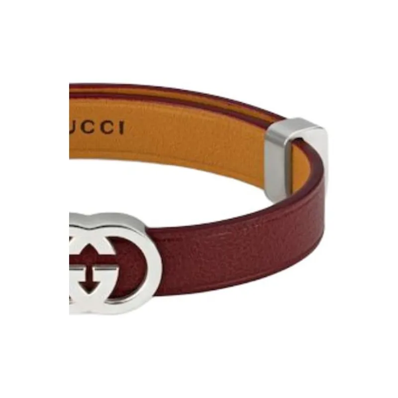 GUCCI Sterling Silver Wristbands Unisex Red-2