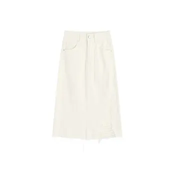 SNZX Denim Long Skirts Women's Ecru