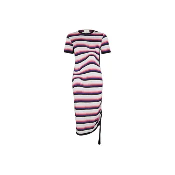 Sonia Rykiel Striped Asymmetric Midi Dress