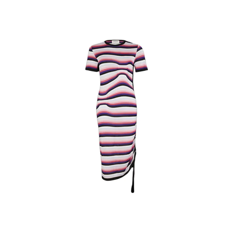 Sonia Rykiel Striped Asymmetric Midi Dress-0