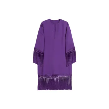 Valentino Cady Couture Fringed Edge Dress