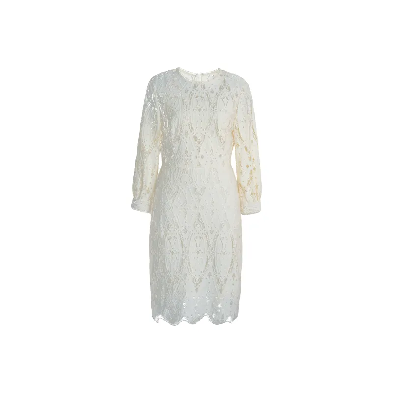 ROEYSHOUSE Long Sleeved Dress Women's Ecru-0