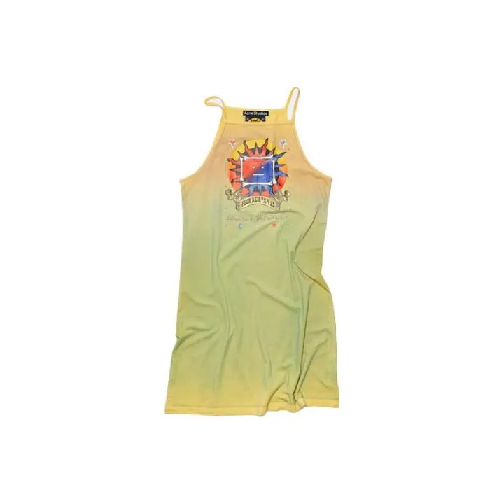 Acne Studios Slip Dresses Women's Yellow Brown-0
