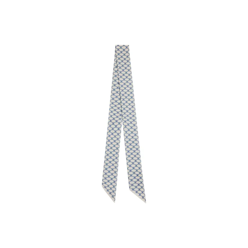 CELINE Silk Scarves Women's Light Blue-0