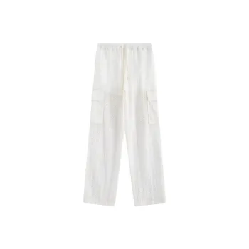 Ed Hardy SS25 Casual Pants Women's Ivory White