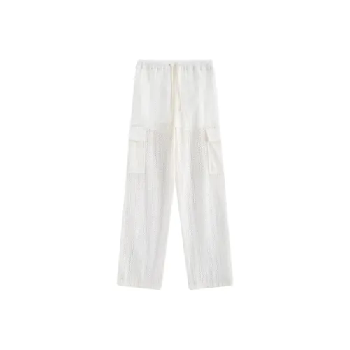 Ed Hardy SS25 Casual Blanc Pants Women's Ivory White