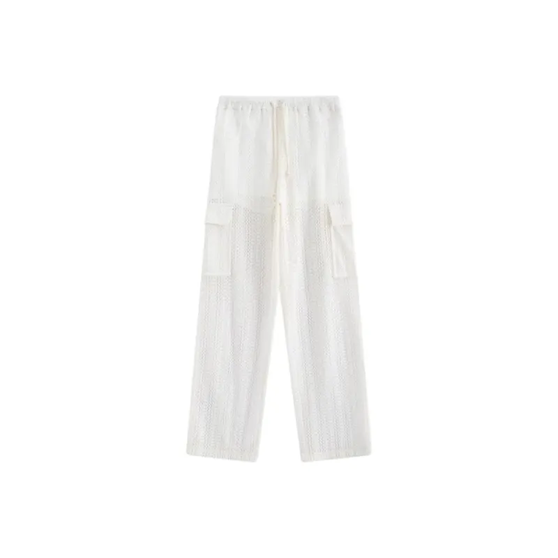 Ed Hardy SS25 Casual Pants Women's Ivory White-0