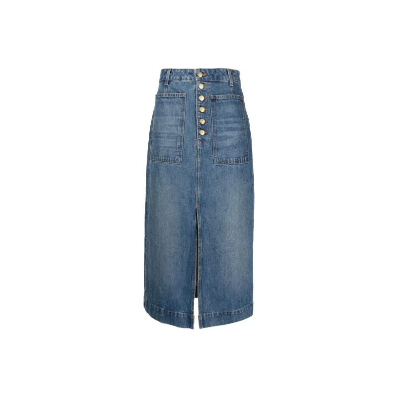 Ulla Johnson The Bea Denim Midi Skirt-0