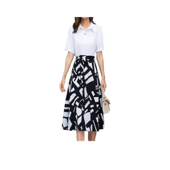 Mapping Short-Sleeved Dresses Women's White