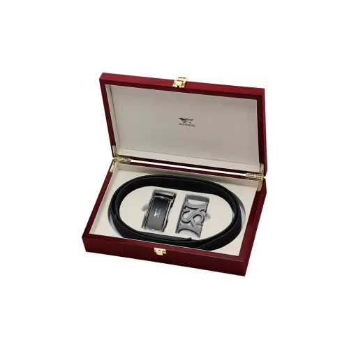 SEPTWOLVES Split Cow Leather Belts Men's Width 3.5cm
