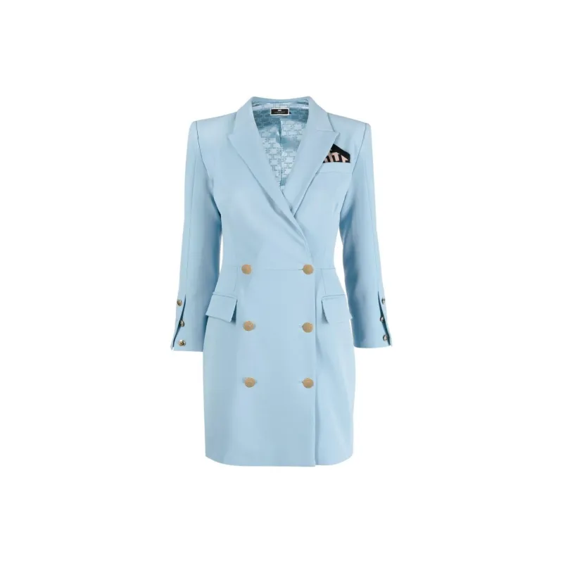 Elisabetta Franchi Long-Sleeved Dresses Women's Light Blue-0