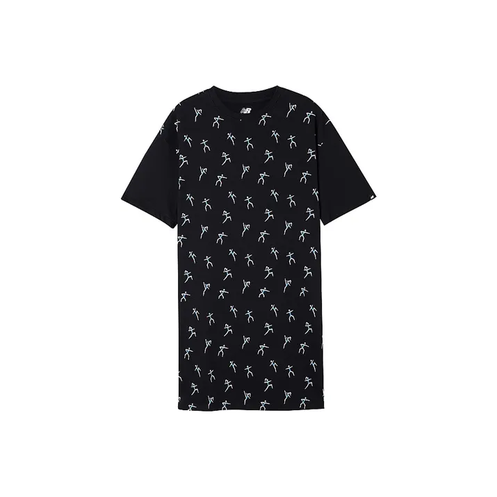 New Balance Short Sleeved Dresses Women's Black-0