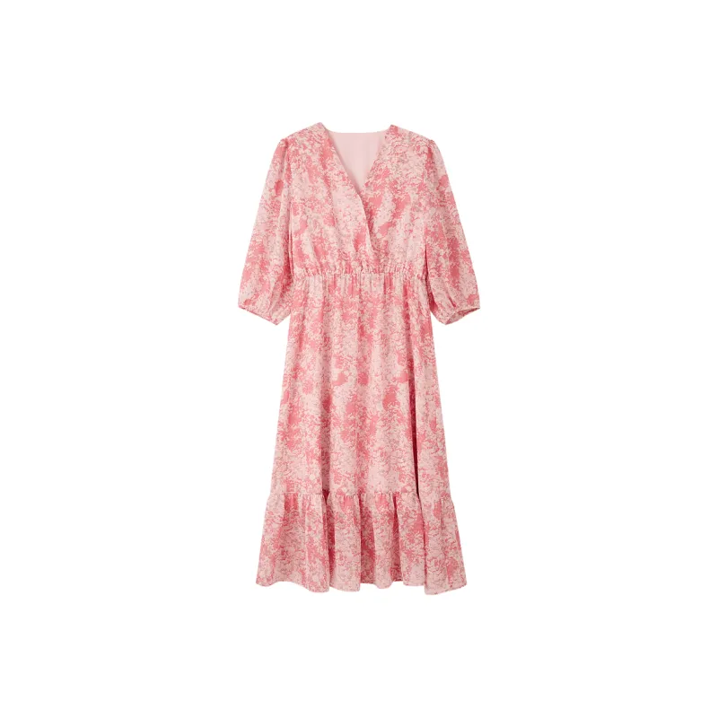 【dme】 Long Sleeved Dresses Women's Pink-0