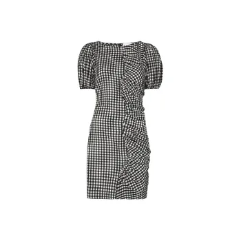 GANNI Seersucker Check Dress 'Black'