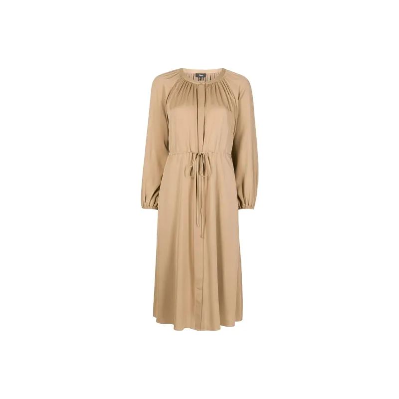 THEORY Long-Sleeved Dresses Women's Khaki-0