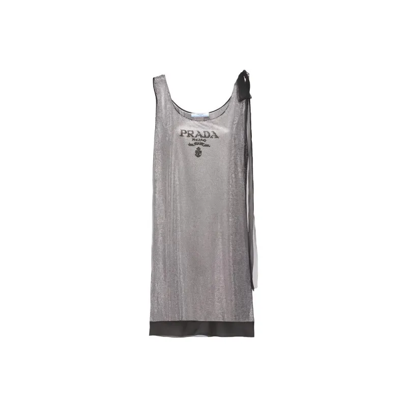 PRADA SS22 Sleeveless Dress Women's Gray-0