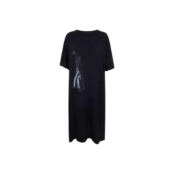 Yohji Yamamoto Printed Crew Neck Dress