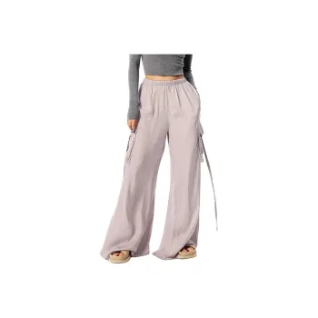 DRAGON FACE SS24 Casual Pants Women's Beige Gray White