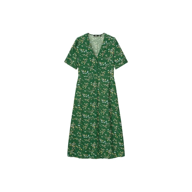 UNIQLO Short-Sleeved Dresses Women's Turquoise-0