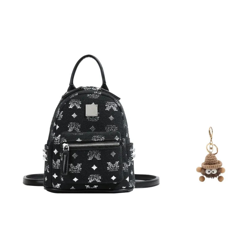 Yalu PU Backpack Regular Women's White/Black/Coffee-9