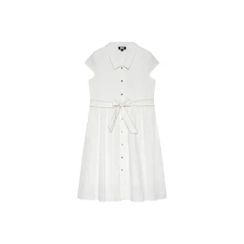 DKNY SS24 Short Sleeved Dress Women's White