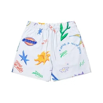 Dickies Casual Shorts Women's White Graffiti All Over Print
