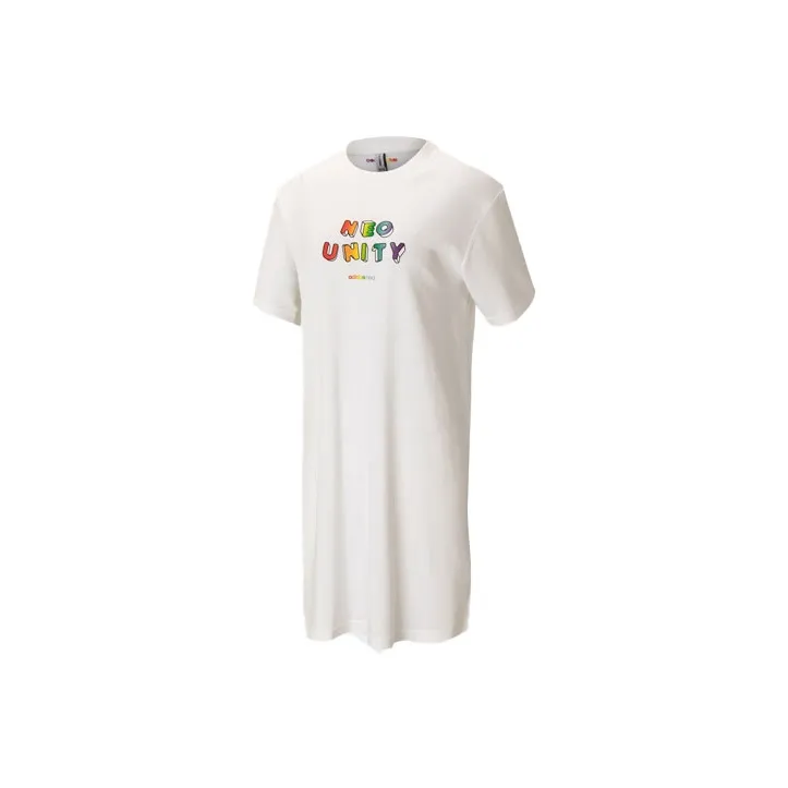 Adidas Neo Short Sleeved Dresses Women's White-0