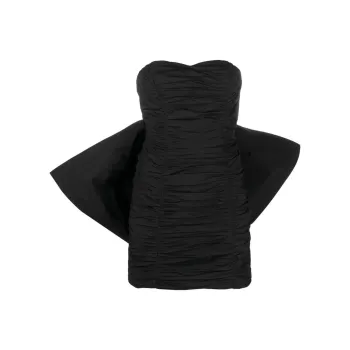 Rotate Taft Pleated Mini Bow Dress